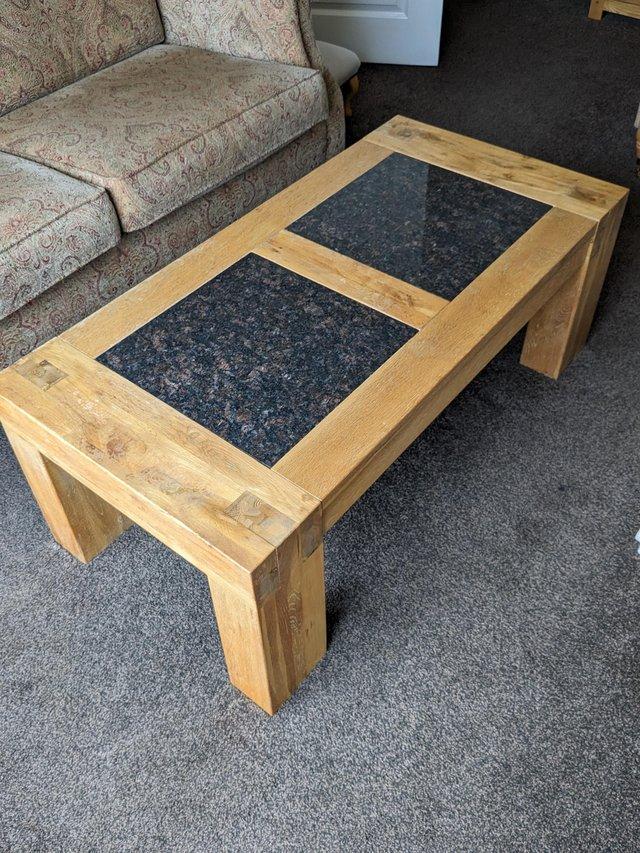 Preview of the first image of For Sale Solid oak coffee table.