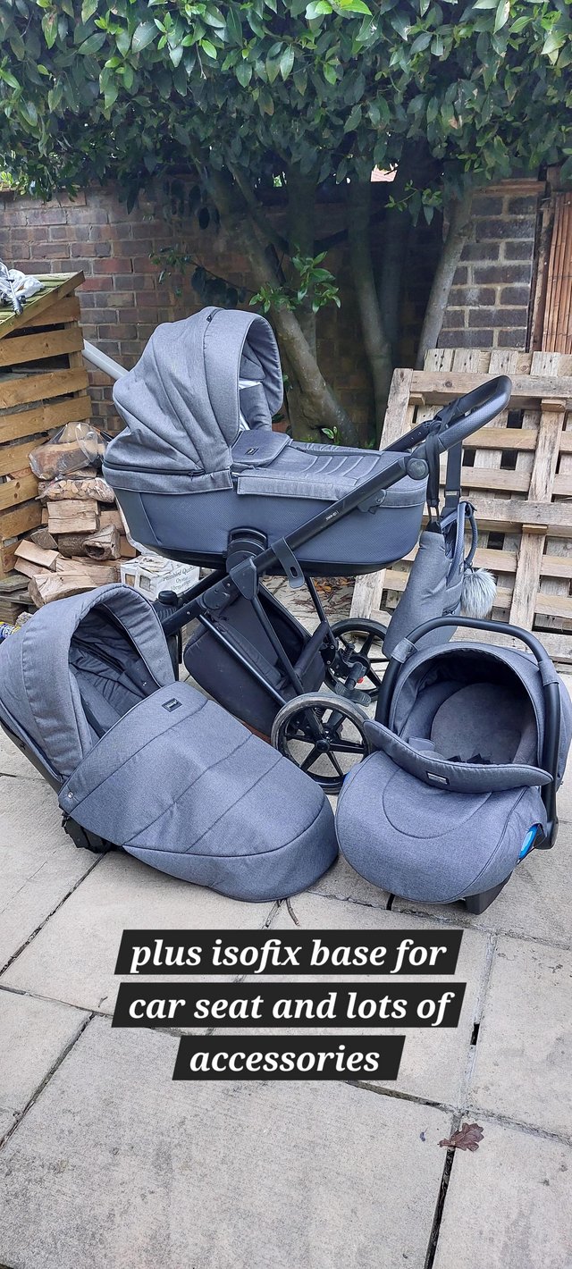 Preview of the first image of Mee-go milano plus grey travel system pram pushchair.