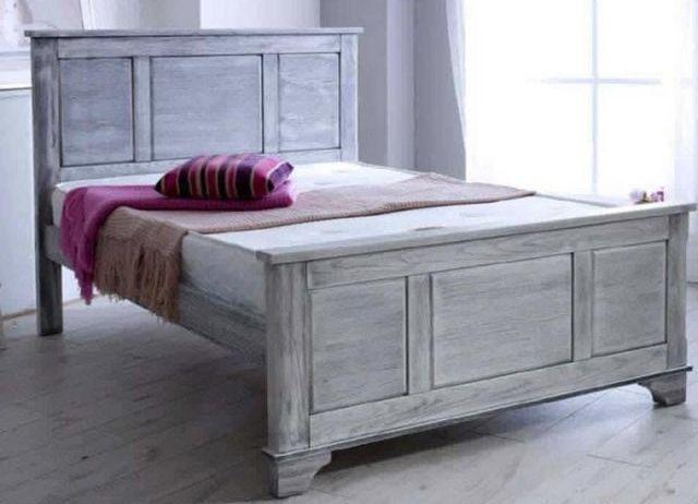 Preview of the first image of DENMAN LIGHT GREY WOODEN  BED FRAME - KING.