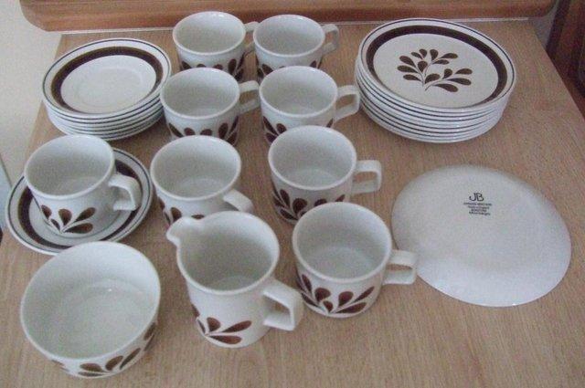 Preview of the first image of Pottery Tea Set 1970's/1980's inc 8 cups/saucers.