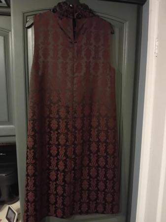 Image 2 of NEXT dress satin embellished dark wine colour