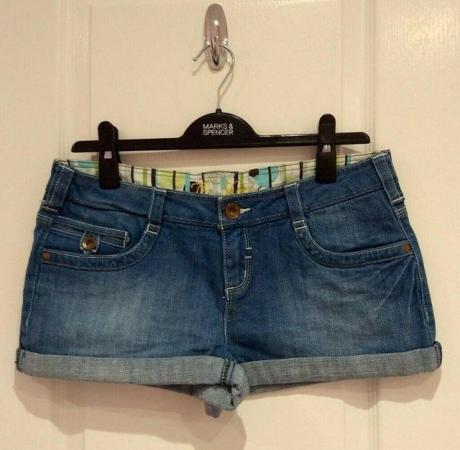 Image 3 of New Women's NEXT Denim Shorts Blue Size UK 12 collect or pos