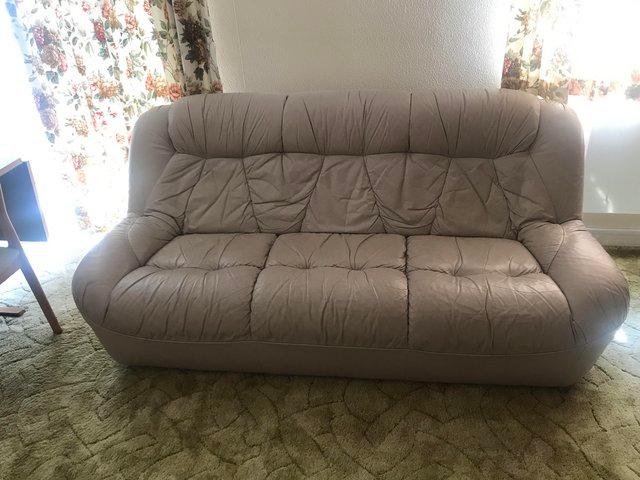 Preview of the first image of Leather 3 seater sofa very good condition.
