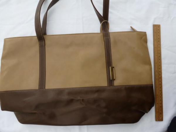 Image 1 of Two -   tone brown      Holdall/ Handbag