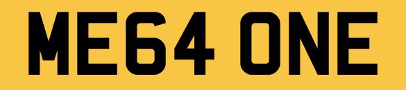 Image 1 of ME64ONE MEGA Number Plate Private Personalised Registration