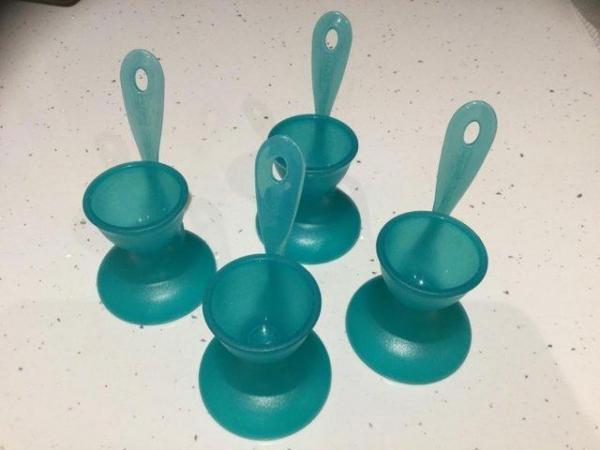 Image 3 of Set of 4 egg cups & spoons....