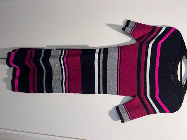 Image 2 of Black block striped midi dress size small