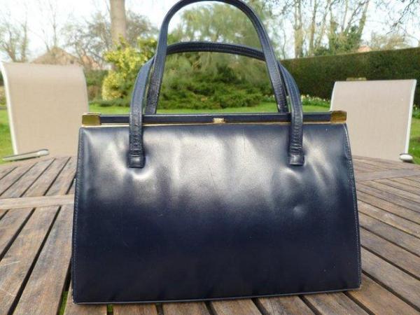 Image 3 of Navy leather handbag by Garfields of London (price inc P&P)