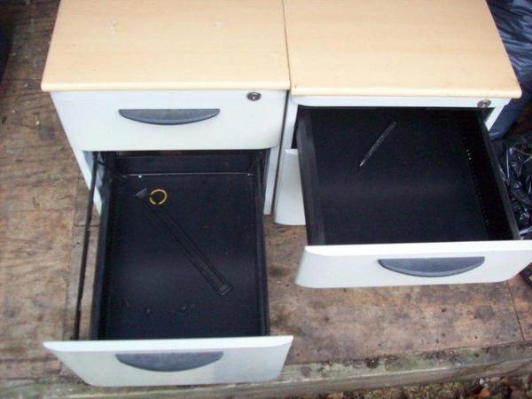 Image 3 of 2 Drawer Wood Filing Cabinets no keys