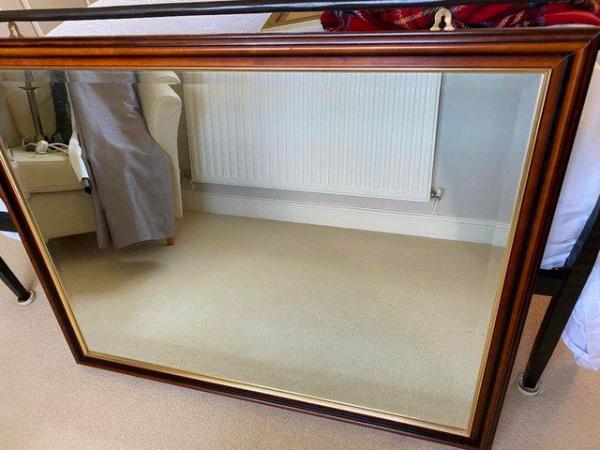 Image 2 of Wall Mirror 1m x 820mm with Mahogany surround