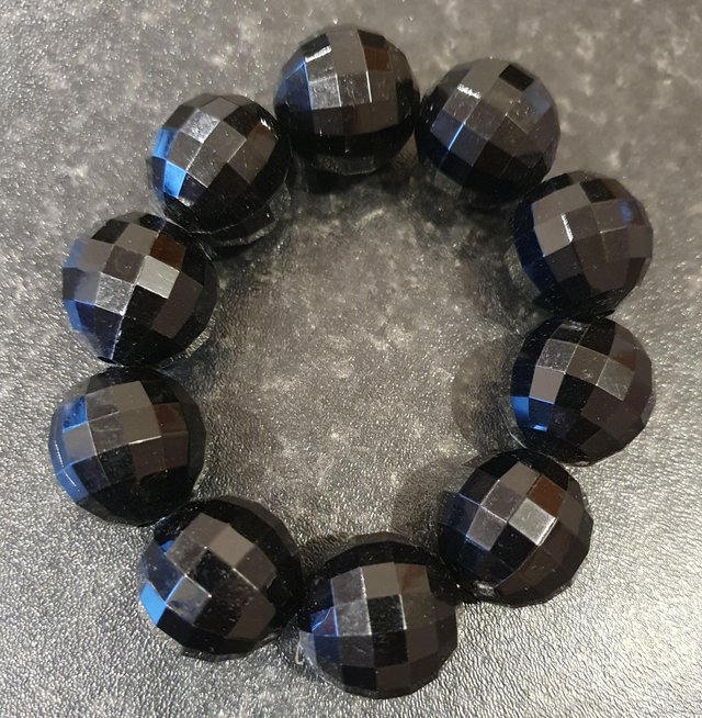 Preview of the first image of Black large bead bracelet.