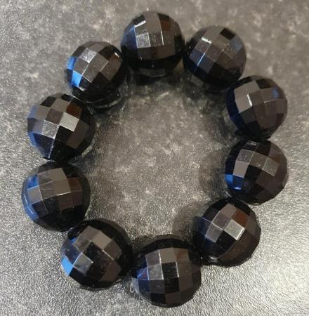 Image 1 of Black large bead bracelet