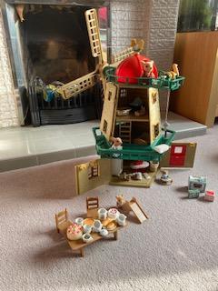 Preview of the first image of Sylvanian Familes Windmill + 4 piece fox family.