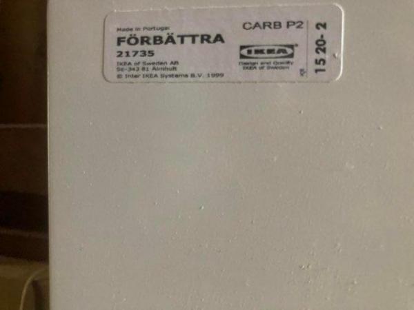 Image 3 of Ikea 13mm Forbattra board-high gloss white 240cm x 39cm
