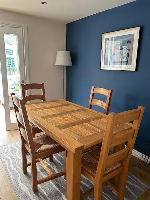Preview of the first image of Pine Dining Table and Six Chairs.