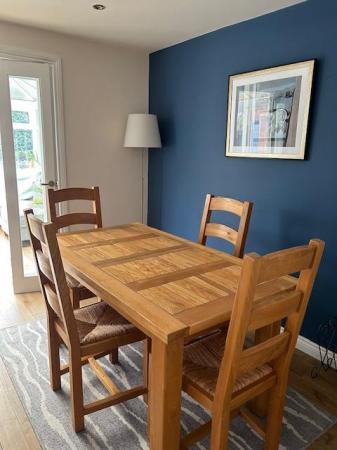Image 1 of Pine Dining Table and Six Chairs