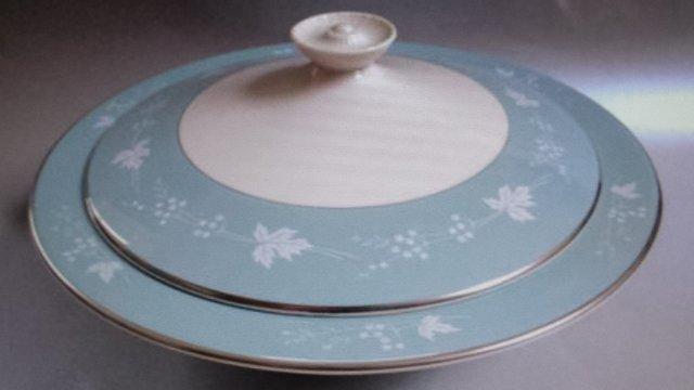 Preview of the first image of Royal Doulton 'Reflection' bone china lidded vegetable dish.