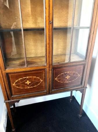 Image 3 of Antique Sheraton Style Display Cabinet  1900-1920