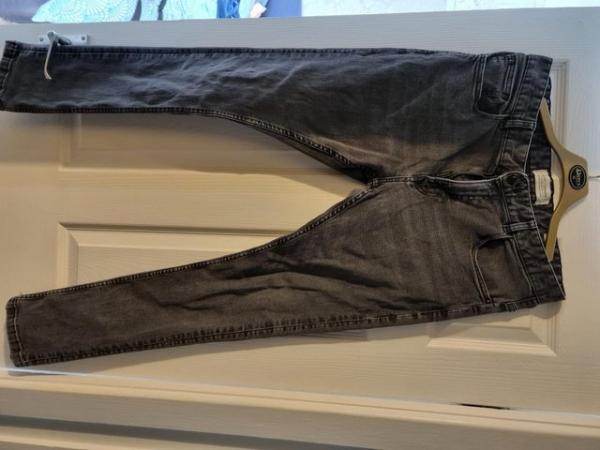 Image 3 of mens charcoal/black skinny jeans 32R