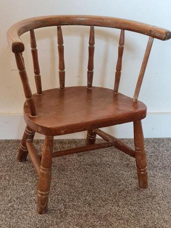 Image 2 of Late Victorian Yew and Elm Childs Spindle Back Chair