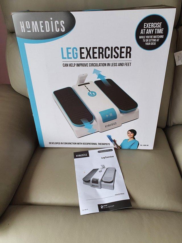 Preview of the first image of HoMedics Leg Exerciser - Easy Foot Touch Control & Remote, L.
