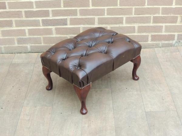 Image 3 of Chesterfield Antique Brown Footstool (UK Delivery)