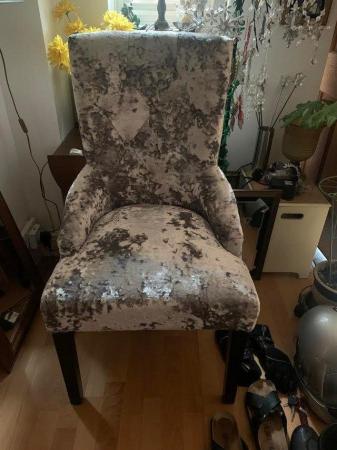 Image 1 of Padded crushed velvet boudoir chair
