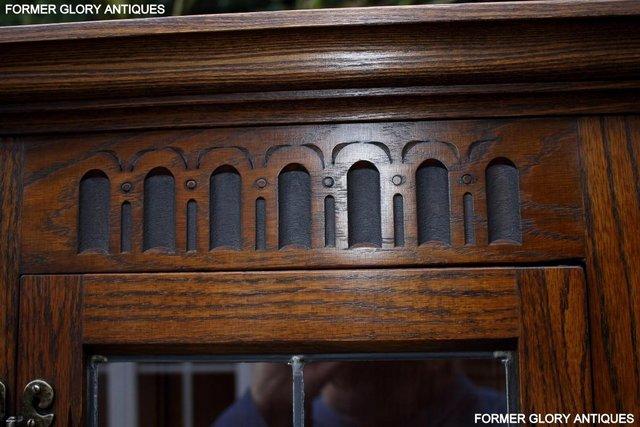 Image 77 of OLD CHARM LIGHT OAK CANTED DISPLAY CABINET CUPBOARD DRESSER