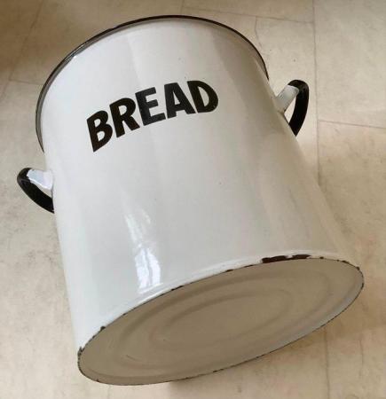 Image 2 of White enamel vintage bread bin