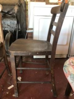 Image 1 of Pair 1940’s Mahogany Wooden Kitchen Chairs