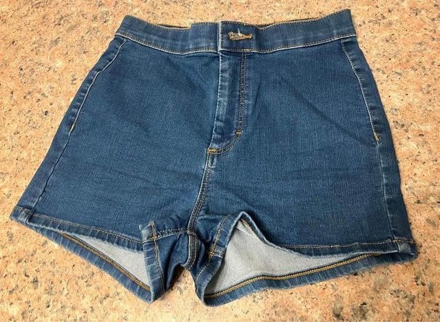Preview of the first image of Ladies Denim Shorts ( Blue ).