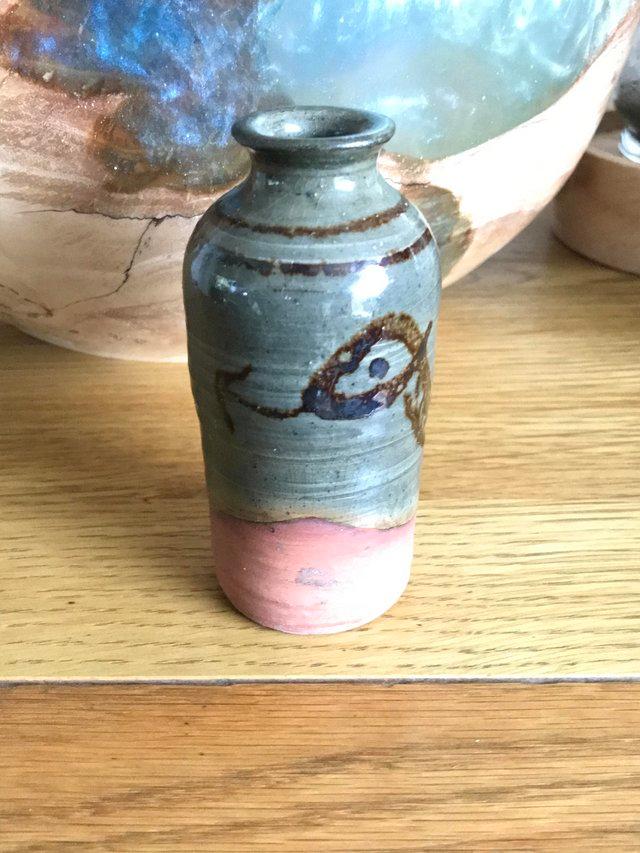 Preview of the first image of Boscastle pottery (Camelot) small studio vase snake vgc.