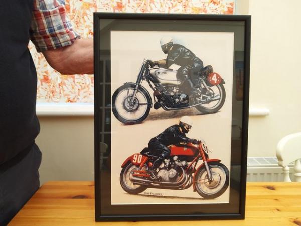 Image 3 of 7 framed motorcycle prints by Bob Falconer