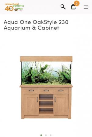 Image 2 of 245l Aqua 1 Oakstyle aquarium, cabinet and sand waterfall