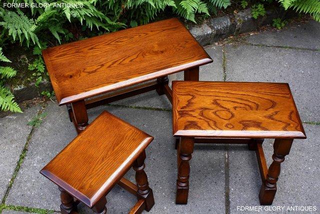 Image 45 of AN OLD CHARM LIGHT OAK NEST OF TABLES COFFEE TEA TABLE SET