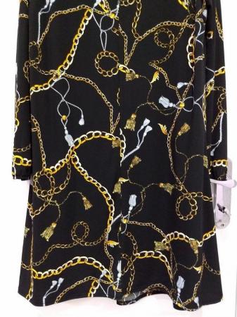 Image 9 of New Women's Wallis Smart Black Chain Print Dress Size 12