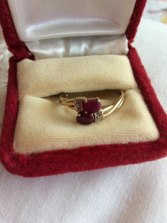 Image 3 of Vintage ruby and diamond gold ring
