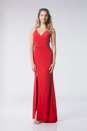 Image 1 of Sample sale dress Tiffany's red backless, split in skirt £99