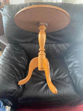 Image 2 of Coffee table on Three Legs made of wood.