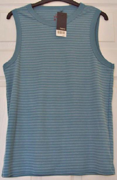 Preview of the first image of Bnwt Mens Blue Striped Vest Top By Next - Size L    B8.