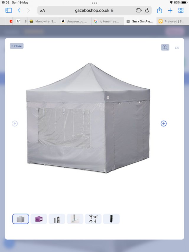 Preview of the first image of Gazebo 3m x3m White with sides.