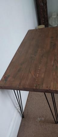 Image 2 of Solid wood desk with hairpin legs