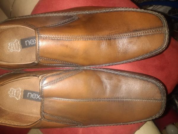 Preview of the first image of Never worn by Next Adult Men's gent's slip on shoes size 8.