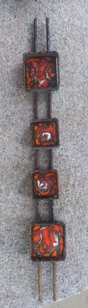 Image 1 of Enamelled orange and red ornament