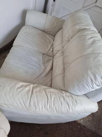Image 1 of Sofas 2 x 2 seater and chair genuine leather