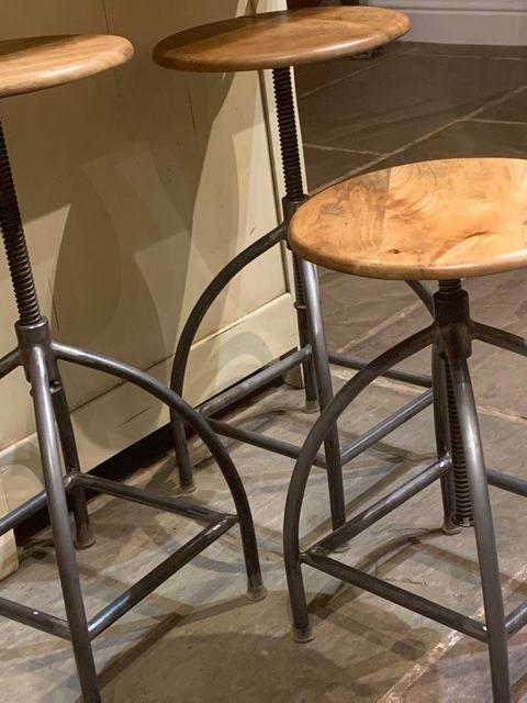 Preview of the first image of Cox and cox industrial twist counter/table stools.