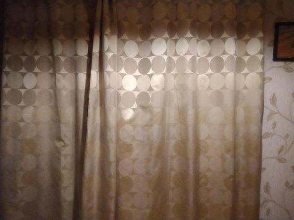 Image 1 of Light gold lined curtains great condition