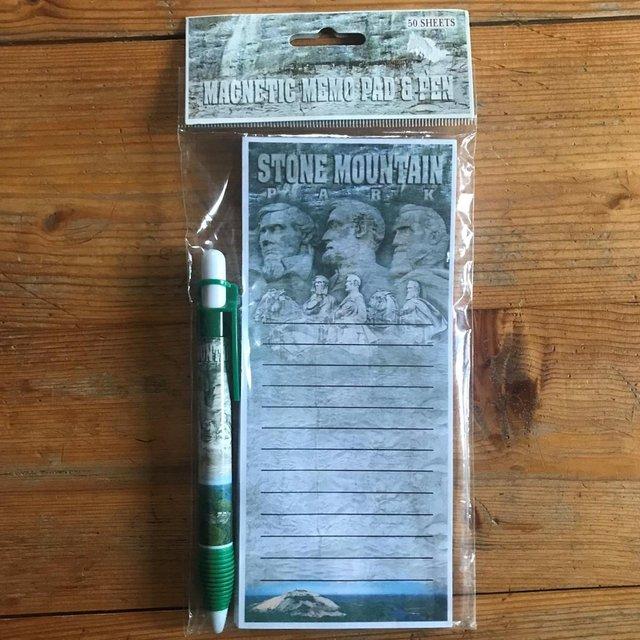 Preview of the first image of Unused, sealed magnetic memo pad/pen. Stone Mountain Pk,USA..