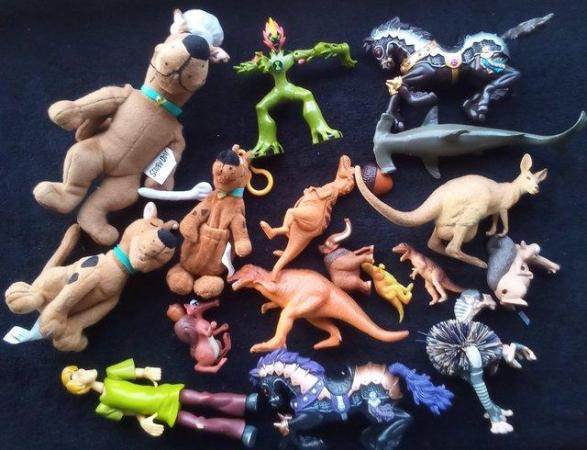 Image 1 of Selection of Plastic and Plush Toys Including Scooby Doo