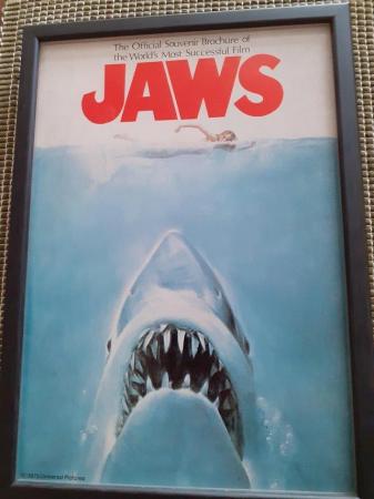 Image 1 of Jaws 1975 Original Film Book Framed
